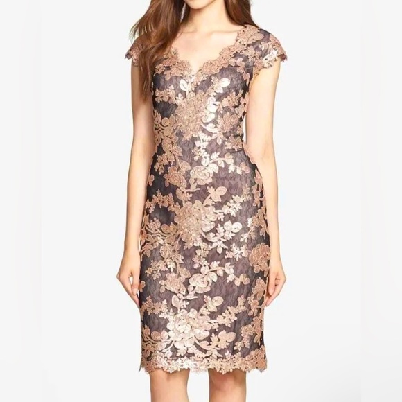 Tadashi Shoji Dresses & Skirts - TADASHI SHOJI Cap Sleeve Sheath Dress Antique Pink 8